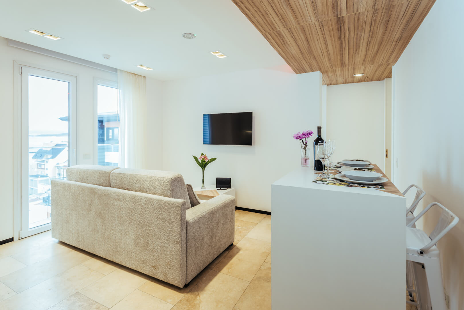 Original House — living room with a view of the Beagle Channel