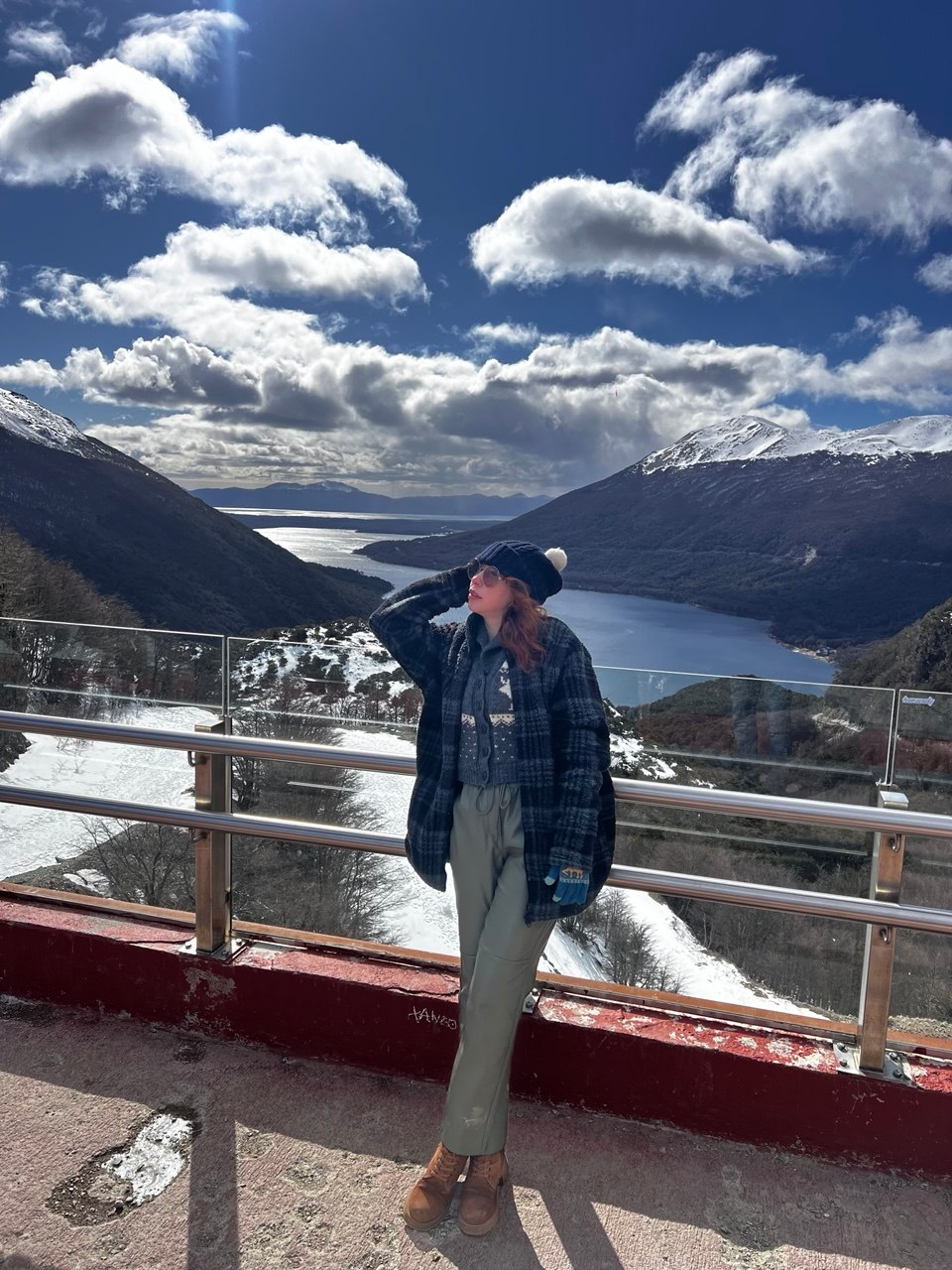 Viewpoint above a mountain lake in Tierra del Fuego
