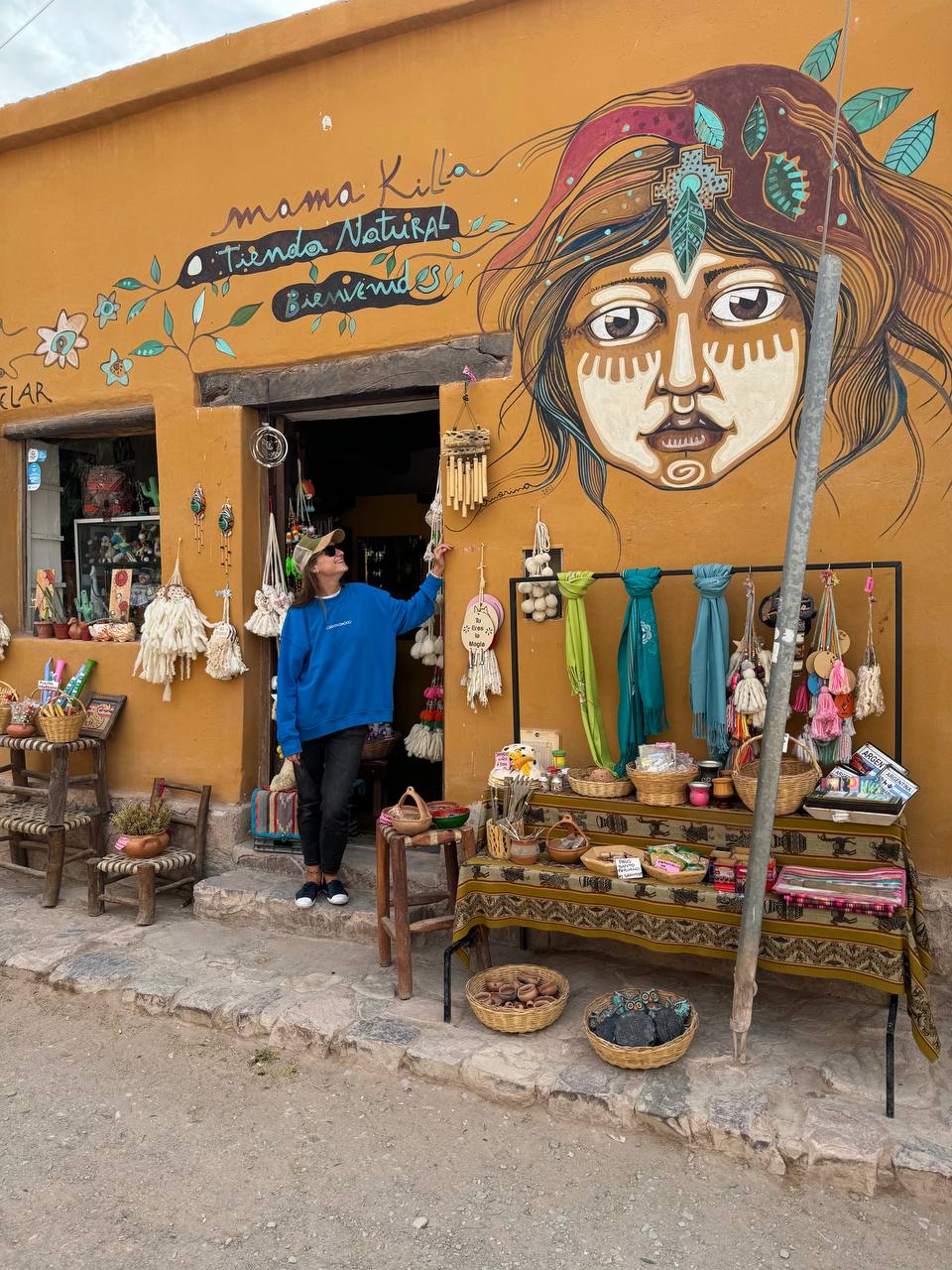 Craft shop with mural in Purmamarca